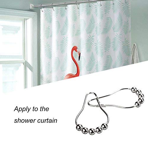 Gefeii Stainless Steel Shower Curtain Hooks Heavy Duty Rustproof Shower Curtain Rings For Roller Glide Of Bathroom Shower Rod Set Of 24(Polished Nickel) #TOP3