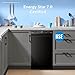 Midea MDF18A1ABB Built-in Dishwasher with 8 Place Settings, 6 Washing Programs, Stainless Steel Tub, Heated Dry, Energy Star, Black