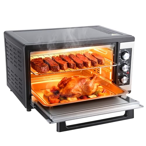 Large 46L Convection Toaster Oven, 9-in-1 Kitchen Countertop Oven with
