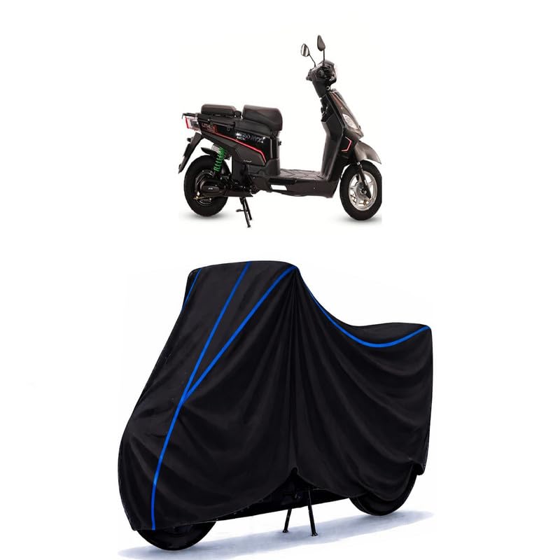 Image of Scooty Cover Water Resistant for Electric NYX LI | Universal Scooter & Bike Cover | Heavy Duty UV Dust, Rain & Scratch Protection | Elastic Fit All Weather Indoor Outdoor | Black with Blue Piping