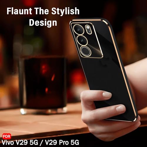 Image of TheGiftKart TPU Luxurious Chrome-Plated Back Cover Case Compatible with Vivo V29 / V29 Pro 5G|Raised Lips for Camera and Screen Protection|Shockproof Design|Stylish Cover for Vivo V29
