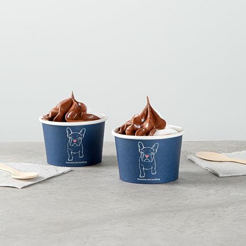 Image of Restaurantware Coppetta 4-Ounce Dessert Cups, 200 Disposable Ice Cream Cups - Lids Sold Separately, Heavy-Duty, Frenchie Paper Frozen Yogurt Bowls, For Hot And Cold Foods