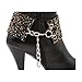 Women Western Fashion Boot Chain Bling Rhinestones Colorful Black Strap Bracelet Anklet Heel Shoe z299