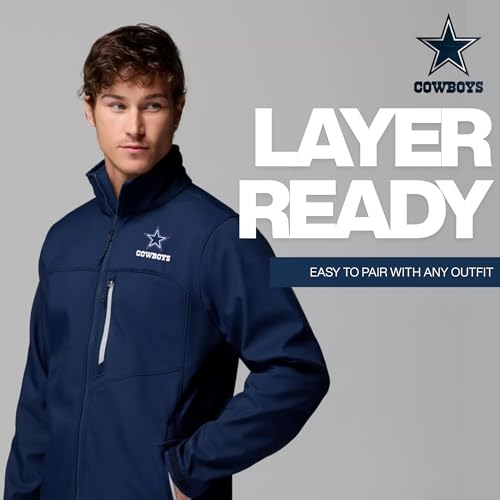 Image of dunbrooke Men's Navy Chicago Bears Softshell Fleece Full-Zip Jacket