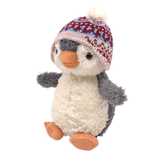 LUYIEDHA Peluche de Pingüino para Niñas, Peluche de pingüino 16cm, Pingüino con Sombrero para Adultos y Fans Regalo de Cumpleaños o Navidad (Gris A)