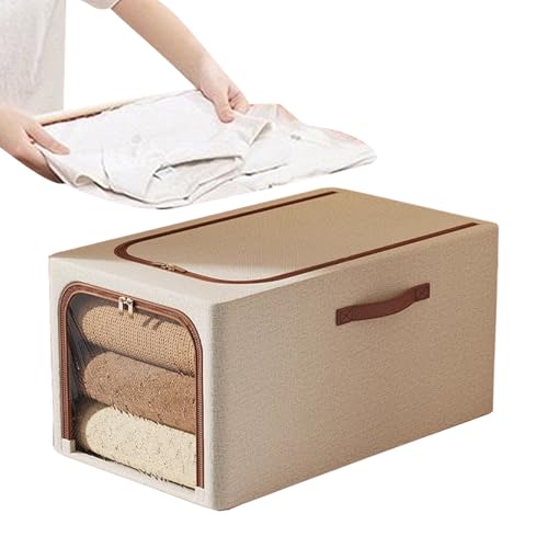 Scatole di archiviazione dei vestiti, bidoni della conservazione dei vestiti,Scatola di archiviazione pieghevole | Finestra trasparente doppio in tessuto impermeabile per la biancheria del dormitorio
