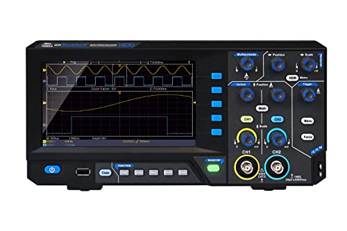 PeakTech Oscilloscope numérique 1400 2 canaux, 5 MHz, 100 MS/s, interface USB, logiciel PC, mode XY, zoom, DSO, P 1400, noir