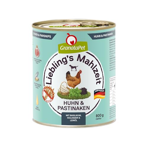 GranataPet Liebling's Mahlzeit Huhn & Pastinaken, 6 x 800g, mit Basilikum