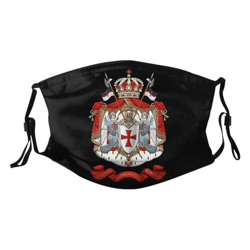 Knights Templar Coat of Arms Flag Adult Dust Mask Adjustable Dust Face with 2 Filter69
