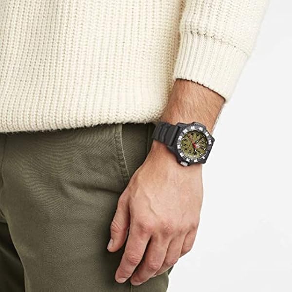 Luminox Master Carbon Seal XS.3813.L herrklocka 46 mm – automatisk klocka i svart/grön datumfunktion 300 m vattentålig safirglas, Svart, Rem