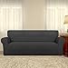 PureFit Super Stretch Sofa Slipcover – Spandex Non Slip Soft Couch Sofa Cover, Washable Furniture Protector with Non Skid Foam and Elastic Bottom for Kids, Pets （Sofa, Dark Gray）