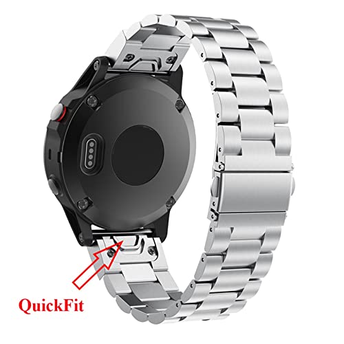 Bracelet acier Garmin Fenix 7 7X à libération rapide mécanisme EasyFit - 3