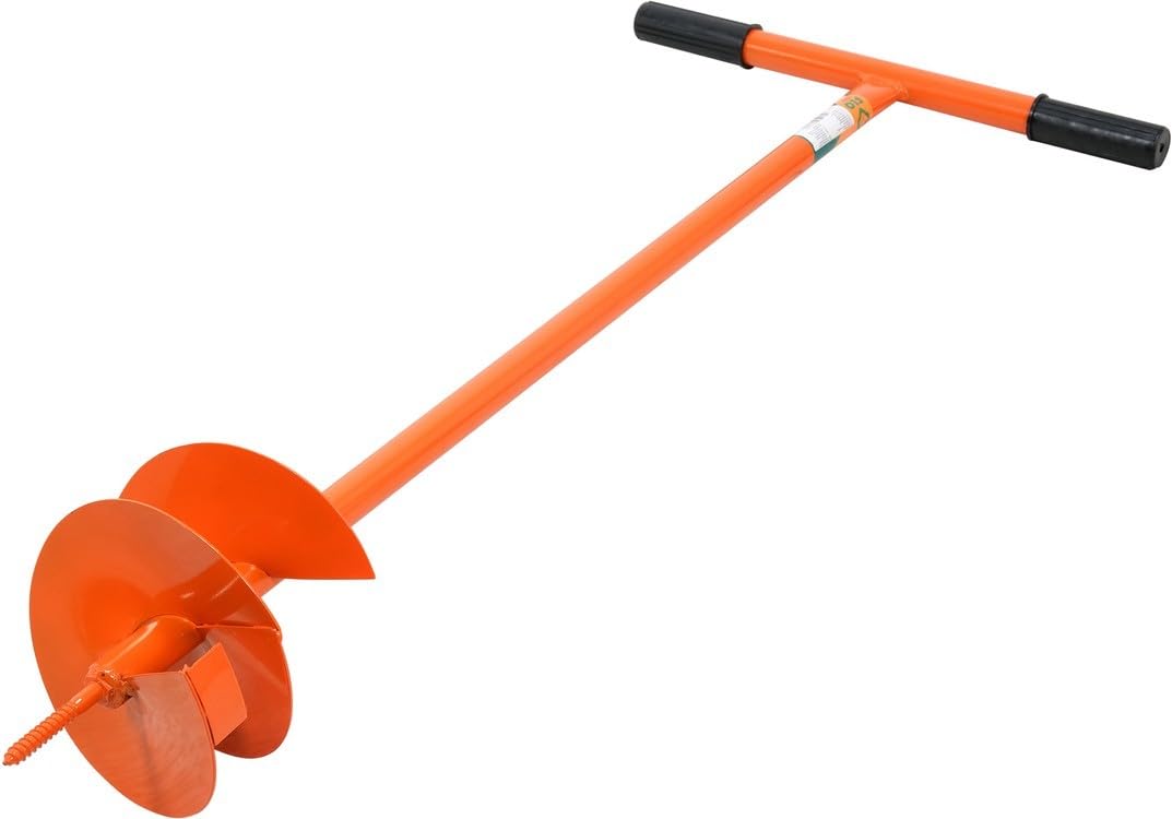 Handerdbohrer 140mm - Gartenbohrer Aus Stahl Mit Gummierten Griffen