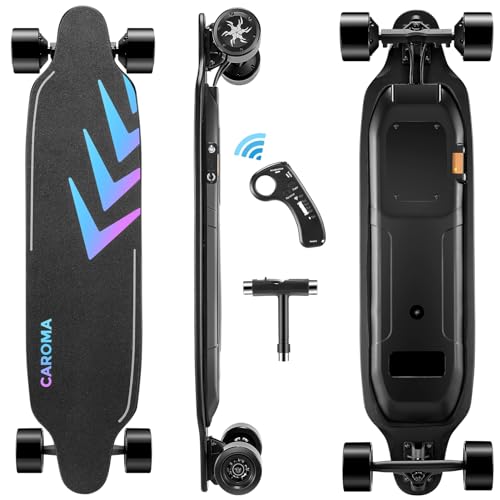 Caroma Electric Skateboards with Remote, 1200W Powerful Motor, 28MPH Top Speed, 4000mAH Battery, 16 Miles Max Range E Skateboard, 4 Speed Mode Electric Longboard for Adults Teens