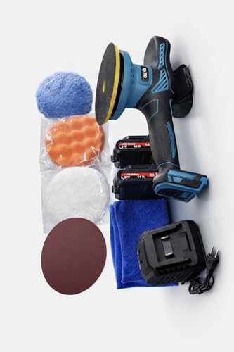 Image of KAITO 21V Cordless Car Polisher | Brushless Motor | 2000-4500 RPM Variable Speed | 150mm Pad | Dual 4.0Ah Batteries & Fast Charger | Professional Polishing Machine for Car, Bike & Wood