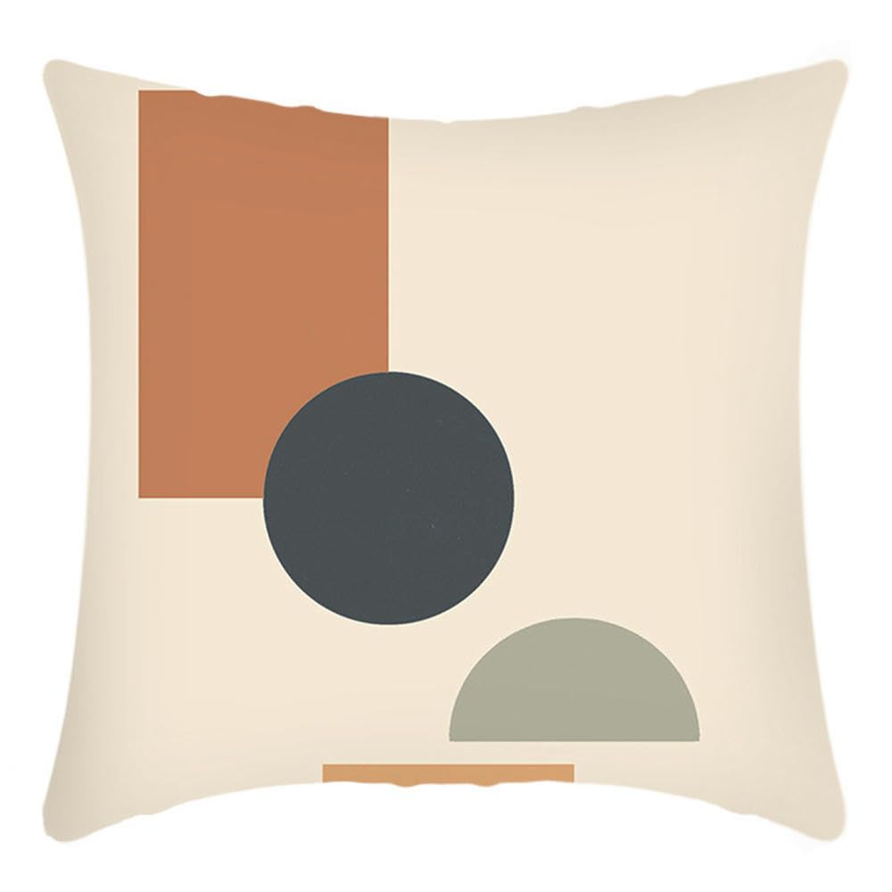 Housse de coussin pour canapé lavable et durable avec motif géométrique abstrait