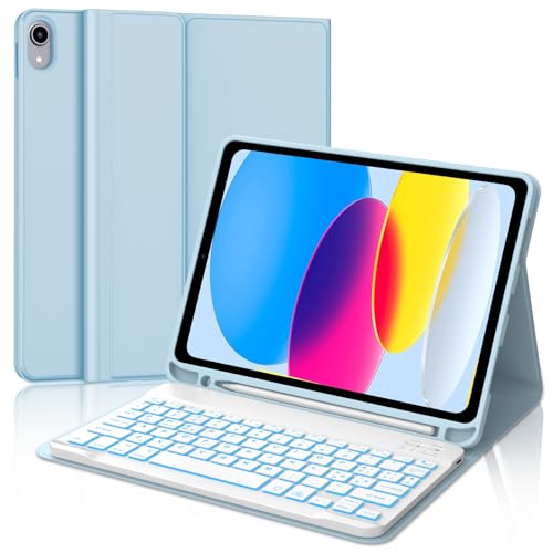 Teclado para iPad A16 11 Generación con Funda Ñ Bluetooth Retroiluminado iPad 10 Generación 10.9