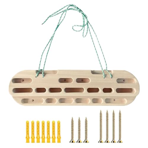 Patonde Hangboard, Tabla Entrenamiento Escalada, multipresa Escalada Diapasón de Madera para Escalada en Roca, Tabla para Colgar para construcción de Fuerza Central, práctica de Colgantes