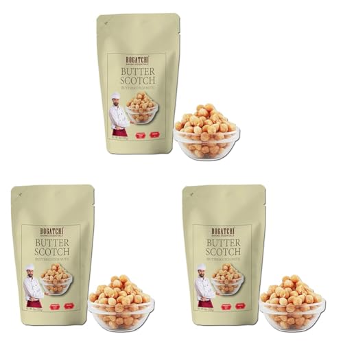 Image of BOGATCHI Crunchy and Crispy Butterscotch Nuts (8MM Size), Butterscotch Chips, Made of Real Cashews, Gluten Free and Vegan, Make Cookies, Cake, Shakes, Ice Creams, Muffins, Chocolates, 200g (Pack of 3)