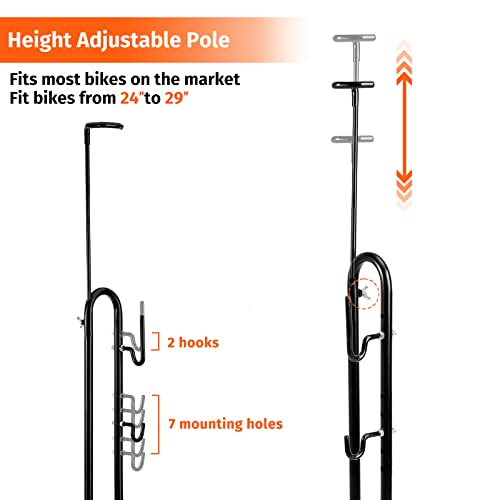 Acrunu Upright Bike Stand - Premium Vertical & Horizontal Adjustable Bicycle Floor Parking Rack Stand - Safe & Stable For Mtb Road Bikes Indoor Bike Storage - For Wheels Width Max To 2.5'' #TOP5