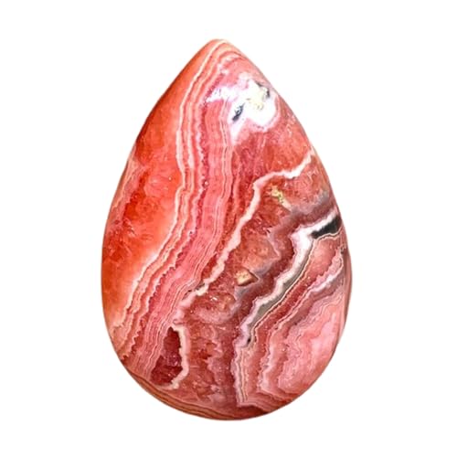 Rhodochrosite naturelle en cabochon poire 27x17mm pour fabrication bijoux collier pendentif bague