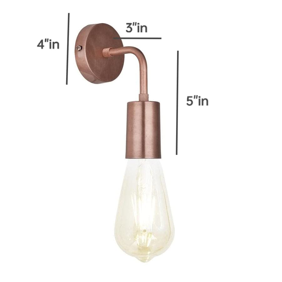 Image of Industrial Loft, E27 Holder Wall Lamp for Home | Designer Lamp | Decorative Wall lamp for Living Room | Bedroom | Indoor /Outdoor Light | Balcony Corridor Light (Matt Copper)