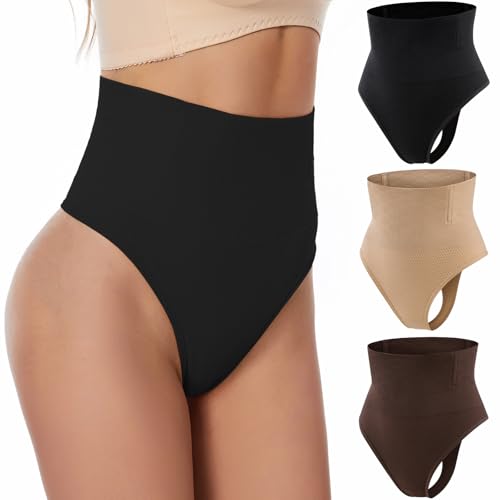 El Mejor Listado de Braguitas moldeadoras para Mujer Top 10. 47 ECLATVIA 3 Piezas Calzon Faja para Mujer, Tanga Moldeadora Cintura Alta para Mujer, sin Costuras y Transpirable, Levantamiento de Glúteos, Modelado de la Cintura, Bragas para...