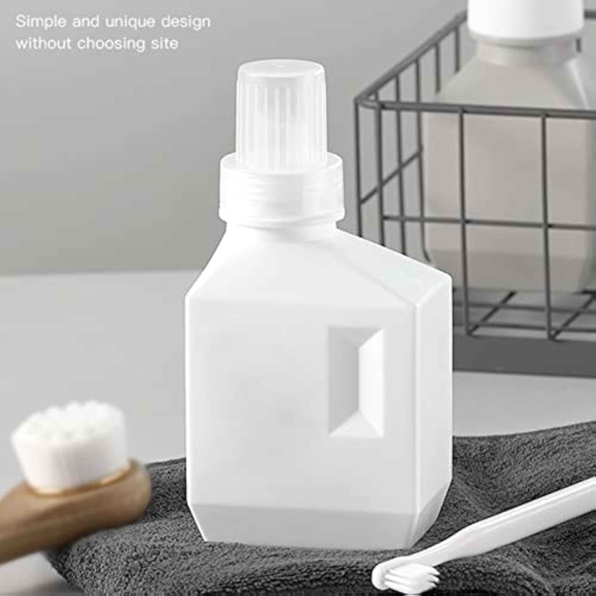 3x Laundry Bottle with Label, White