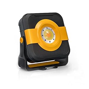 Aygrochy Projecteur LED Rechargeable, Lampe Chantier 13500MAH avec 4 modes d’éclairage et 10-100% niveaux de luminosité pour la réparation automobile, le camping.
