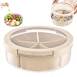 Bandeja para servir aperitivos, caja de aperitivos de 5 compartimentos con tapa, plato de frutas, para cocina, sala de estar, hogar, mesa de café, fiesta, reunión familiar, noche de cine al aire libre