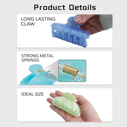Pinzas grandes acrílicas para cabello, pack de 36 piezas miniatura 3