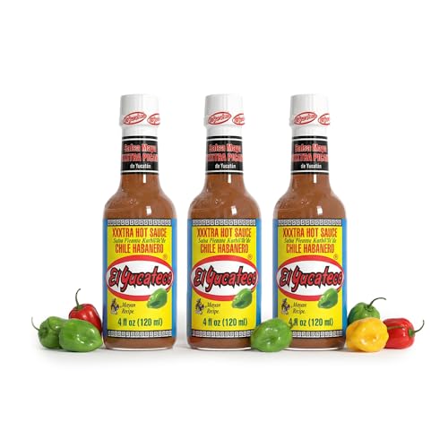 Image of El Yucateco XXXtra Hot Habanero Sauce, 4 fl oz, Pack of 3