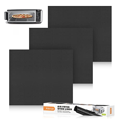 AIEVE Air Fryer Oven Liners, 3 Pack Non-stick Air Fryer Oven Mat Baking Mat Compatible with Ninja Foodi SP101 SP201 SP301 Ninja Air Fry Oven Toaster Oven Microwave Bottom of Gas & Electric Oven