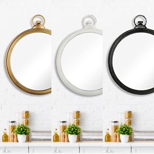 HOWJOY White Round Wall Mirror Farmhouse Circle Mirror for Wall Decor, Entryways, Washrooms, Living Rooms, Bedroom and Bathroom (16 inch) - Image 7
