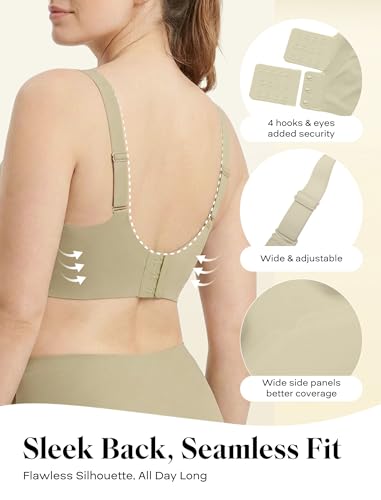 Image of COMFELIE Smooth Seamless Minimizer Bras Non Padded Comfy Everyday Bra No Underwire Supportive Bralette