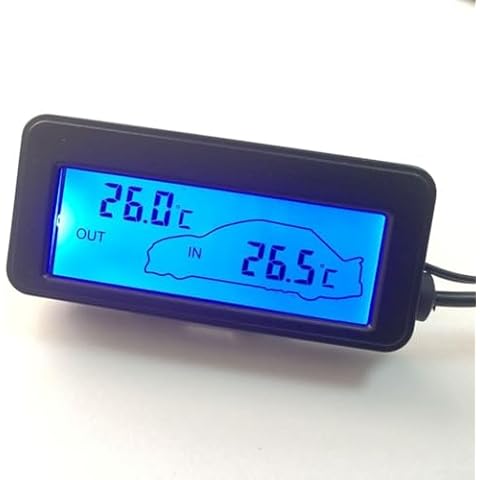 12V Digital LCD Car Thermometer with Cable Cover