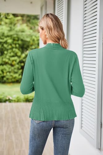 Image of GRACE KARIN Women's Lightweight Peplum Cardigan Sweaters Open Front Cropped Cardigan Long Sleeve Trendy Summer Knit Tops