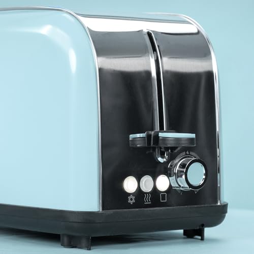 Cecotec Tostapane verticale Toastin' time 850 Blue, Potenza 850W, Doppia fessura corta e larga 3,8 cm, Barre superiori, Acciaio inoss, Spegnimento automatico e funzione Pop-up, Raccogli briciole - Immagine 5