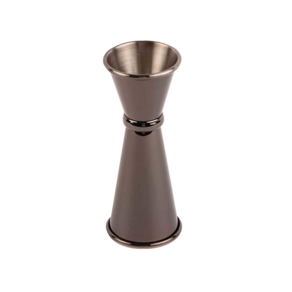 Olympia Banded Jigger Stainless Steel 25ml/50ml DR626, Gunmetal Black