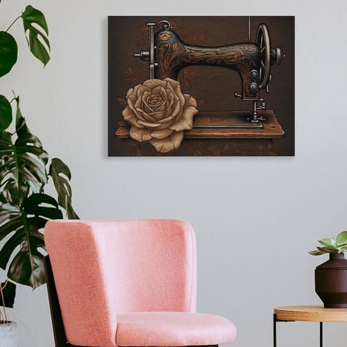Toile murale de Noël avec rose cadre premium 40 x 30 cm - 4
