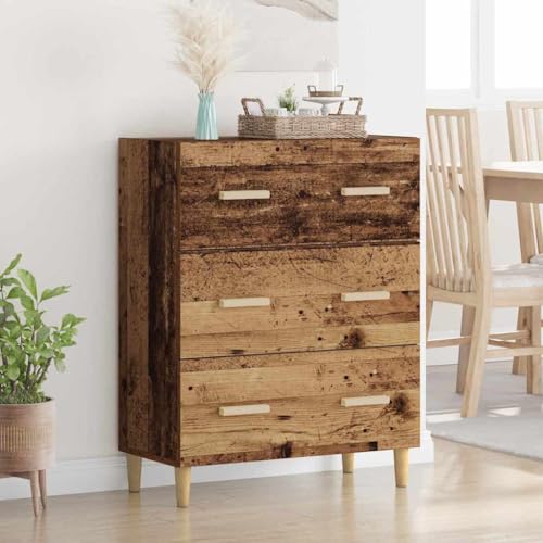 Nqyjm Vitrina Madera Vieja 34 x 69.5 x 90 cm Madera contrachapadaVitrina Expositora, Vitrina Salón, Mueble de Saló