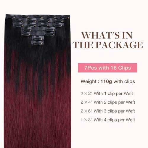 Image of GOO GOO Seamless Clip in Hair Extensions Real Human Hair Remy Extensions