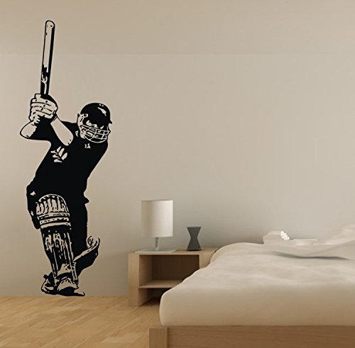 ColorfulHall 40x120cm famous sports wall decals Cricket Cricket Player hit cricket bat paint art for home