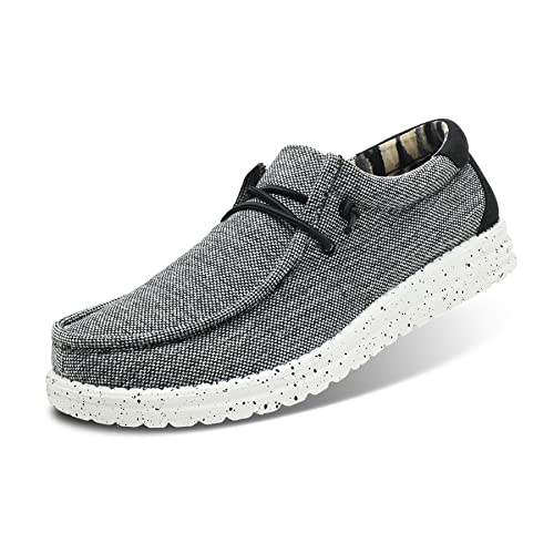 Men's Machine Washable Loafers Lace Up Slip On Casual Comfortable and Breathable Boat Shoes for Work Lightweight Soft Sole Traveling Shoes Gifts for Men Zapatos para Casuales