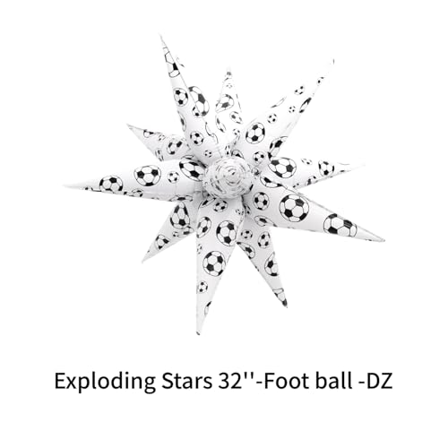 Image of Soccer Balloons Soccer Ball Explosion Star Foil Balloons World Cup Party Decorations Soccer Birthday Party Decorations Trophy Theme Decor Soccers Baby Shower Men