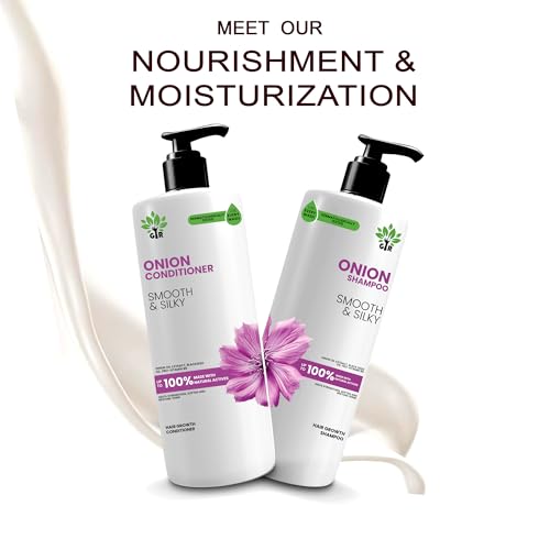 Image of GIR Red Onion Anti Hair Fall Spa Range Hair Care Set: For Smooth and Silky Hair l Onion Shampoo 1L + Onion Conditioner 250 ml