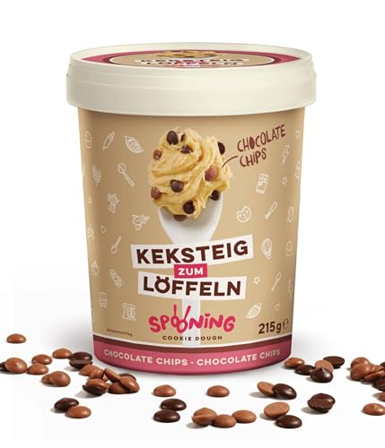 Spooning - Original Spooning Cookie Dough Chocolate Chips, Keksteig zum Löffeln, Keksteigmischung, 1x 215g