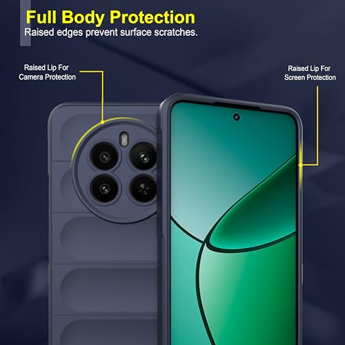 Image of Amazon Basics Back Case Cover for Realme Narzo 70 5G | Compatible for Realme Narzo 70 5G Back Cover | Matte Soft Flexible Silicon | Liquid Silicon Magic Case with Camera Protection | Sapphire