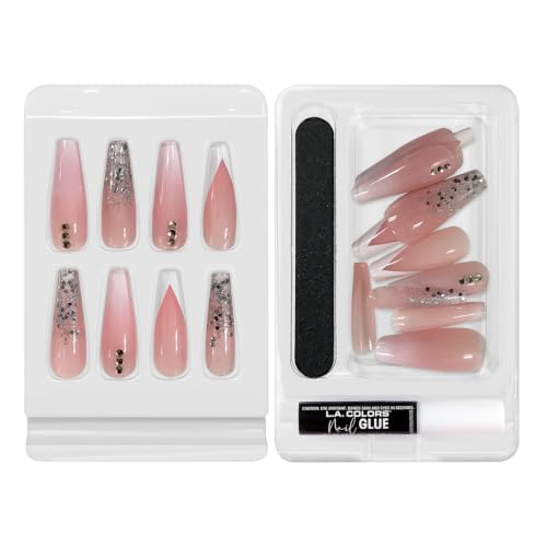 Image of L.A. COLORS 26PC Lavish Nail Tips W /Glue, Starlight (Carded) CNT470