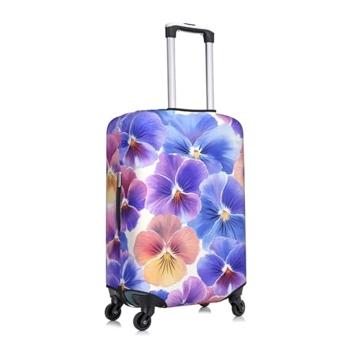 Pansy Flower Elastic Travel Luggage Cover, Washable Spandex Suitcase Protector, Anti-Scratch Fits 18-32 Inch3